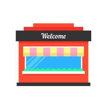 Simple shop building icon Stock Illustration