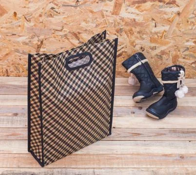 Simple shopping bag Stock Photos