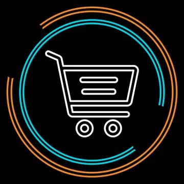 Simple Shopping Cart Thin Line Vector Icon Stock Illustration