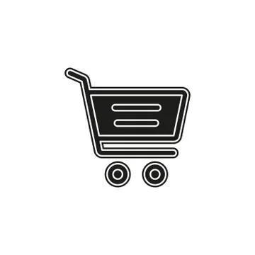 Simple Shopping Cart Vector Icon Illustrazione stock