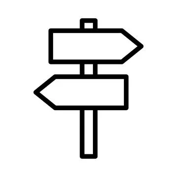 Simple signpost direction sign. Guide. Vector. Stock Illustration