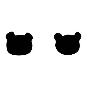 Simple silhouette bear face icon Stock Illustration