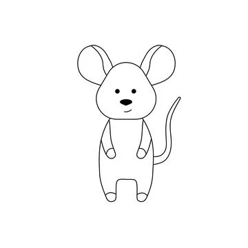 A simple silhouette of a cartoon mouse. Stock Illustration