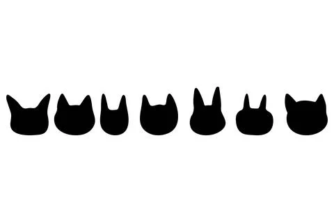 Simple silhouette of a cat face Stock Illustration