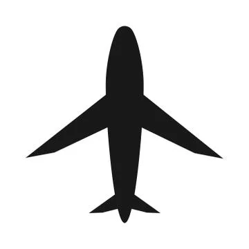 A simple silhouette design of an airplane Stock Illustration
