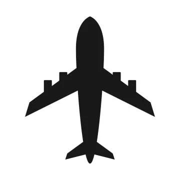 A simple silhouette design of an airplane Stock Illustration