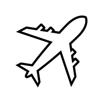 A simple silhouette design of an airplane Stock Illustration