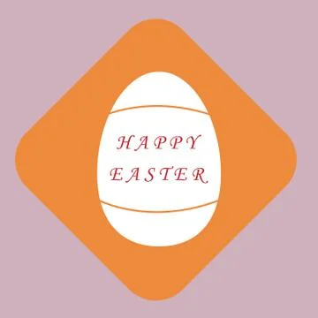 Simple silhouette of easter eggs, and the inscription Happy Easter. Illustrazione stock