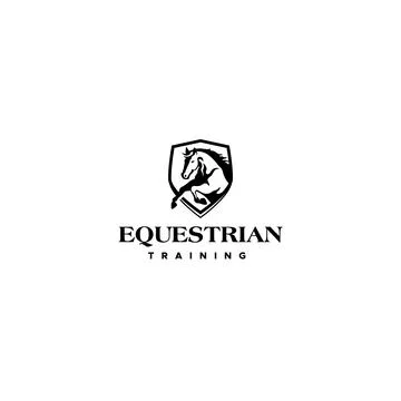 Simple silhouette EQUESTRIAN TRAINING logo design Stock Illustration