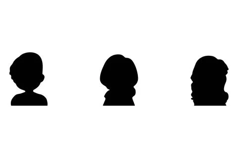 Simple silhouette of female profile Stock Illustration