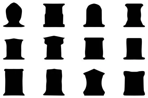 Simple silhouette of headstone icon set Stock Illustration