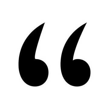 Simple silhouette icon for quotation marks. Vector. Stock Illustration