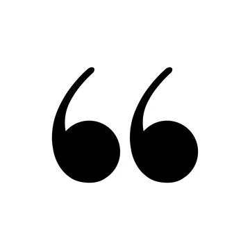 Simple silhouette icon for quotation marks. Vector. Stock Illustration