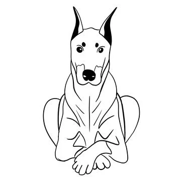 Simple silhouette of an important doberman Stock Illustration