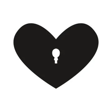 A simple silhouette of the lock for the door. Shape of a heart Stock Illustration