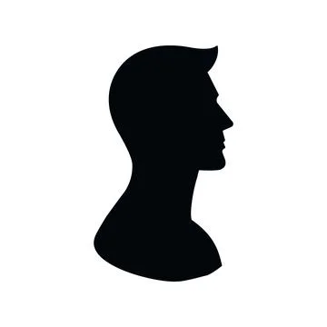 Simple Silhouette of a Man's Profile Stock Illustration