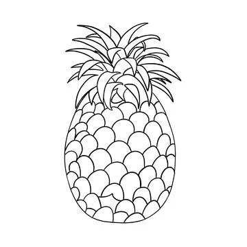 Simple silhouette pineapple black lines Illustrazione stock