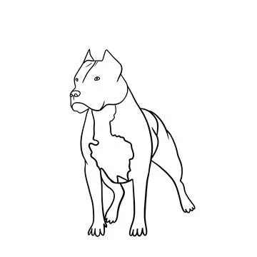 Simple silhouette of a pit bull Stock Illustration