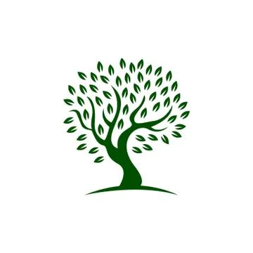 Simple silhouette of tree logo vector graphics illustrations Illustrazione stock