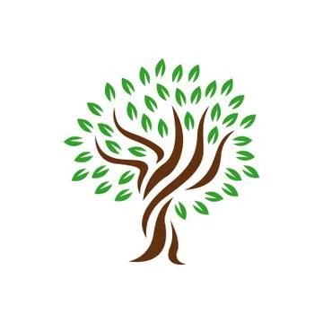 Simple silhouette of tree logo vector graphics illustrations Stock Illustration