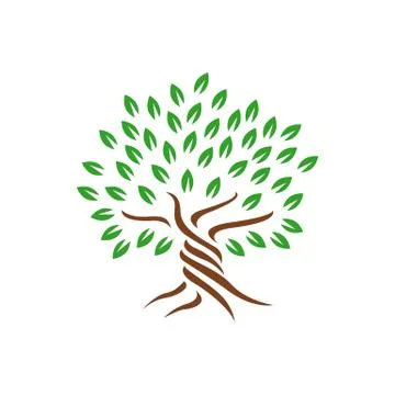 Simple silhouette of tree logo vector graphics illustrations Stockillustratie