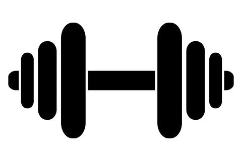 Simple silhouette vector dumbbell, dumbel, dumbbel, isolated on white Stock Illustration