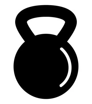 Simple silhouette vector kettlebell, isolated on white Stock Illustration