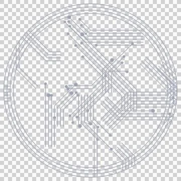 Simple silver circle circuit pattern Stock Photos