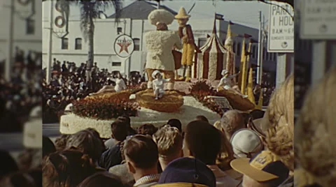 Simple Simon Float Pieman Rose Parade Pasadena Vintage Film Home Movie  Stock Footage 68941387