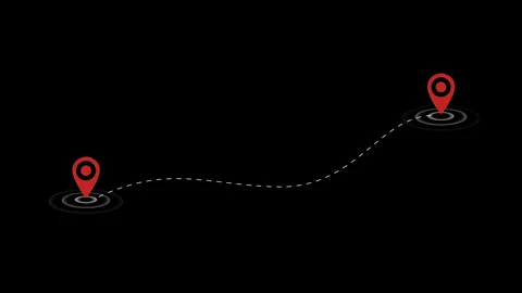 Simple simulation coordinate positioning route animation Stock Footage 279752433