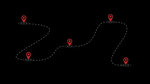 Simple simulation coordinate positioning route animation Stock Footage 279752463