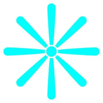 Simple single-color snowflake silhouette isolated on transparent Stock Illustration