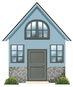 A simple single detached house Ilustración de archivo