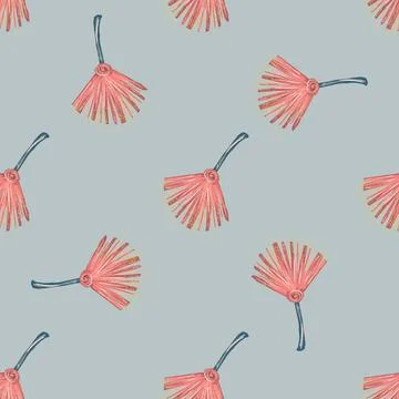 Simple single flower seamless pattern,  illustration for printing on textile, Stock Illustration
