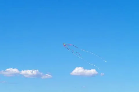 Simple single kite in the sky Stock Photos