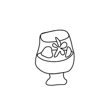 Simple single vector illustration of new year drink. Stock Illustration