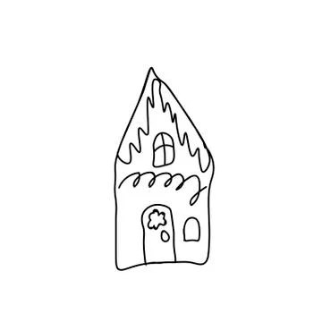 Simple single vector illustration of new year house. Stock Illustration