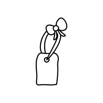 Simple single vector illustration of new year gift label. Stock Illustration