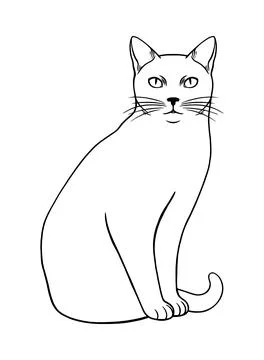 Simple sitting cat illustration Ilustración de archivo