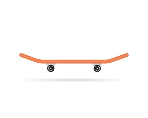 Simple skateboard icon with shadow Stock Illustration