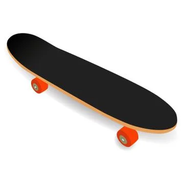 Simple Skateboard isolated on white, vector illustration. Stock Illustration