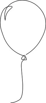 A simple sketch of a balloon floating upwards with a small string attached .. Stock Illustration