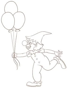 A simple sketch of a clown Ilustración de archivo