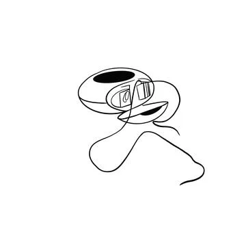 Simple sketch of dental floss with black lines Stock Illustration