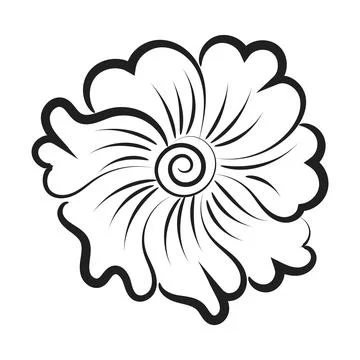 Simple Sketch with a flower and leave vector Stock Illustration