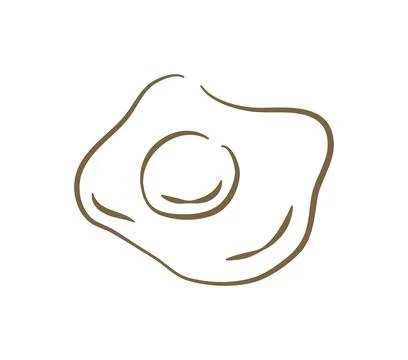 A Simple Sketch Of A Fried Egg Sunny Side Up For Breakfast Vector Illustratio Stock Illustration