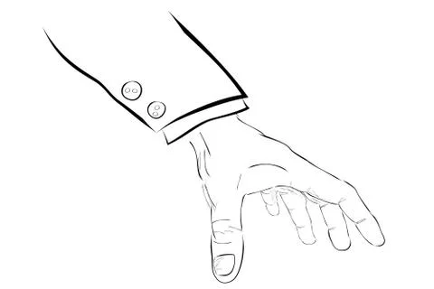 Simple sketch of hand pick or grab something Stock Illustration