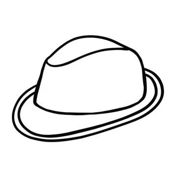 Simple sketch of a hat in ink Stock Illustration