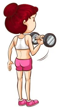 A simple sketch of a lady exercising 스톡 일러스트
