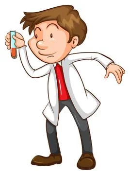 A simple sketch of a scientist Stock Illustration